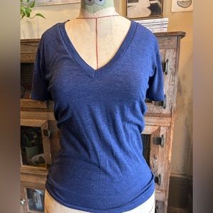 American Apparel Navy The Track Shirt 25/25/50 V-Neck XXS T-Shirt